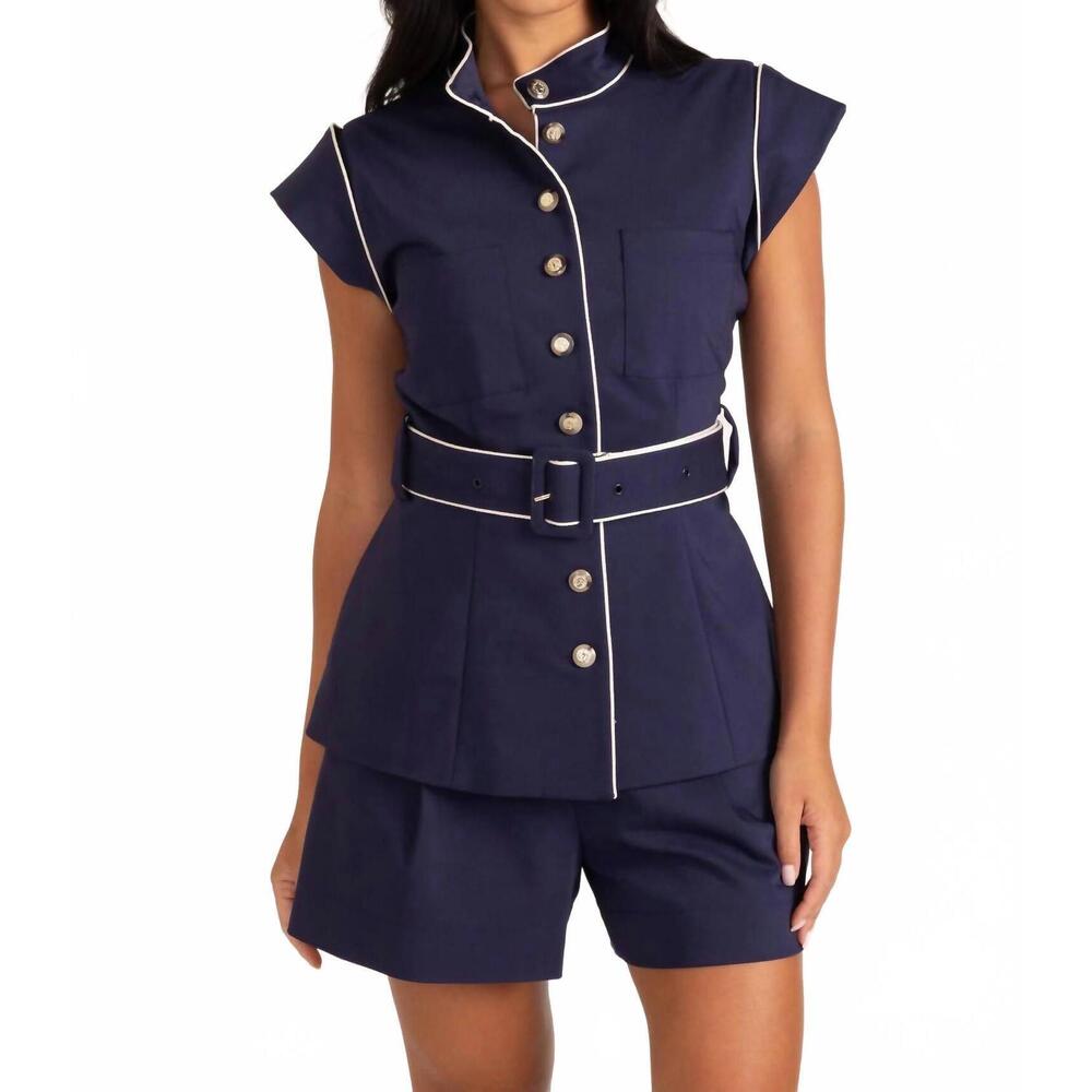 NEW THOMAS & LOURDES oliver top in navy